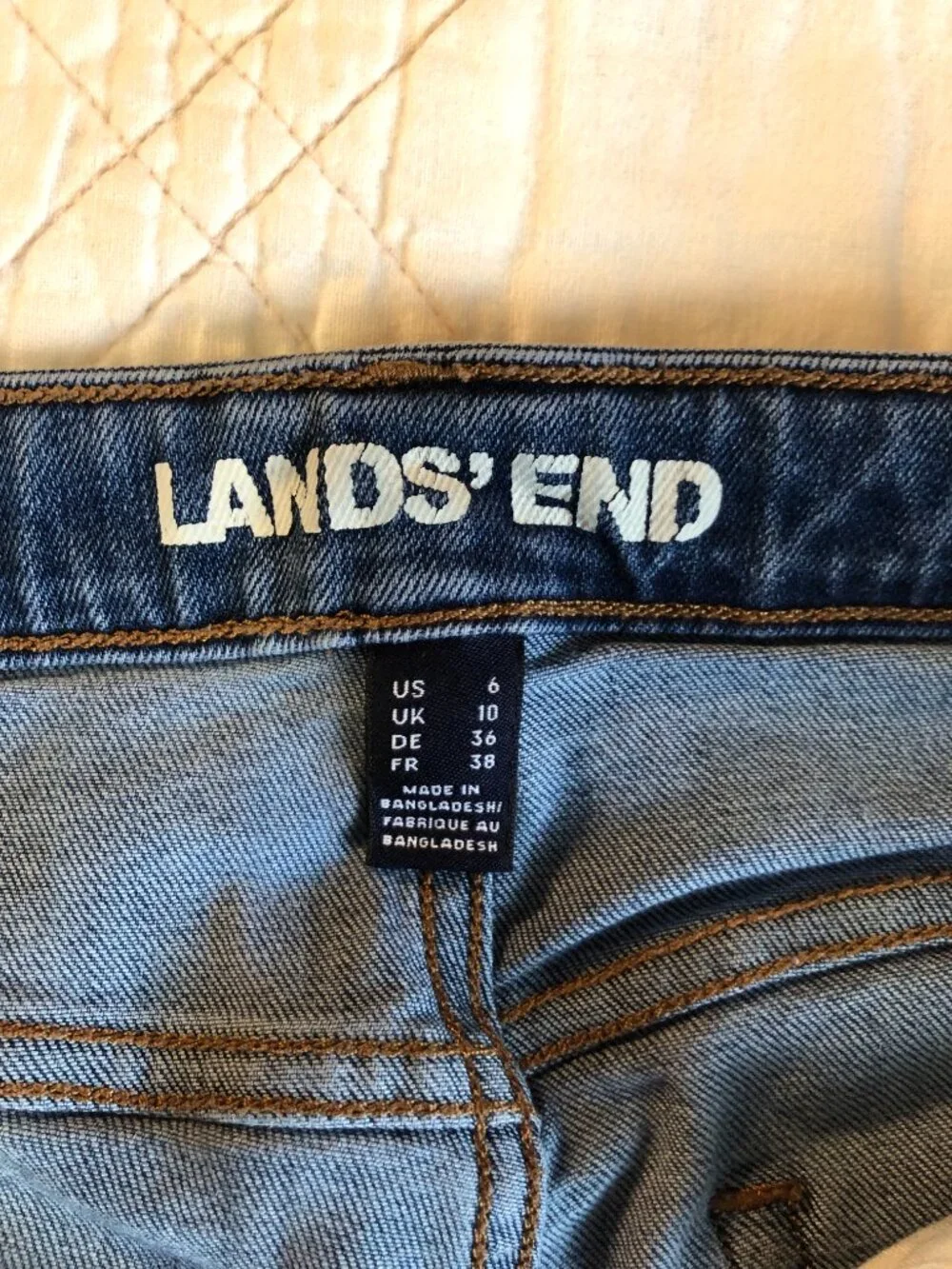 Lands End Denim Blue Jeans, Size 6